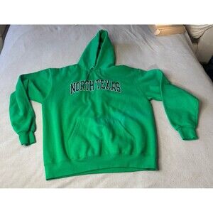 Champion University of North Texas Mean Green Hoodie Size L Eco Fleece UNT